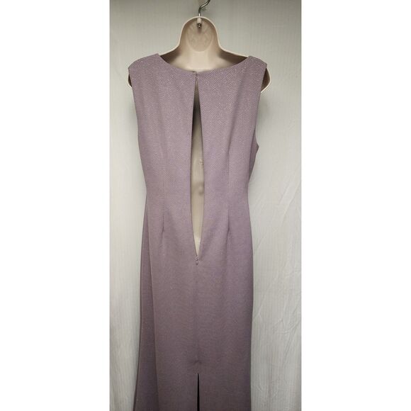 Jessica Howard Women's Mauve Lace Pleated Shoulder Maxi Gown Dress 12 - Picture 4 of 6